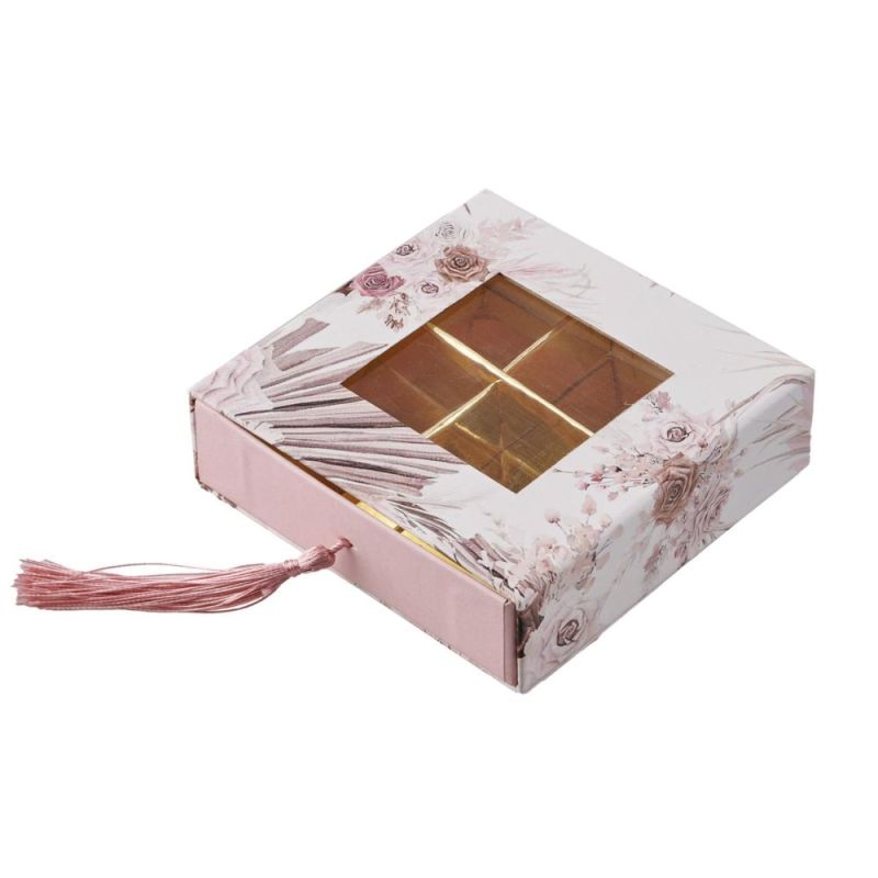 Scatola degustazione portaconfetti FLOWER quadrata 12x12x4 cm BOMBONIERA