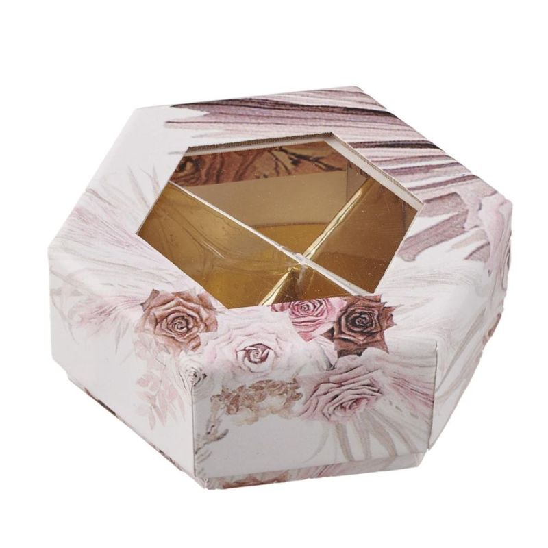 Scatola degustazione portaconfetti FLOWER 8x8x3.5 cm BOMBONIERA