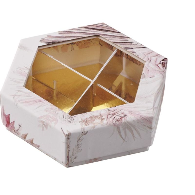 Scatola degustazione portaconfetti FLOWER 11x11x3.5 cm BOMBONIERA