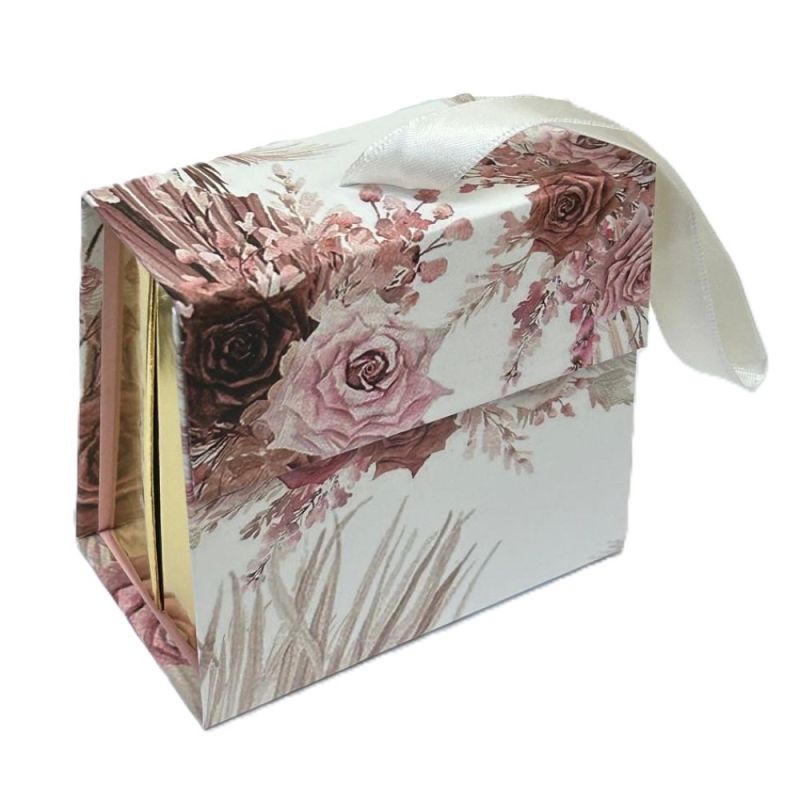 Scatola degustazione portaconfetti FLOWER 10x9.5x6 cm BOMBONIERA