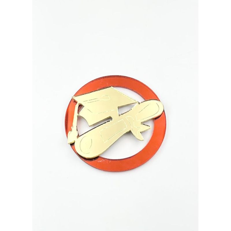 Decorazione BOMBONIERA LAUREA Tocco pergamena in plexi 4 cm