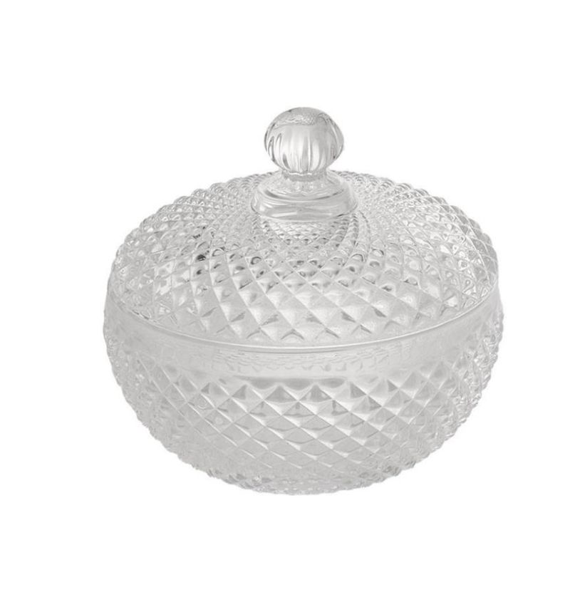 Scatola Portaconfetti Vetro diamantato 8.5x8.5 cm CONFETTATA BOMBONIERA